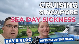 Anthem of the Seas - Day 4: Rough Sea Day | Deb Falls Sick Cruising to Singapore