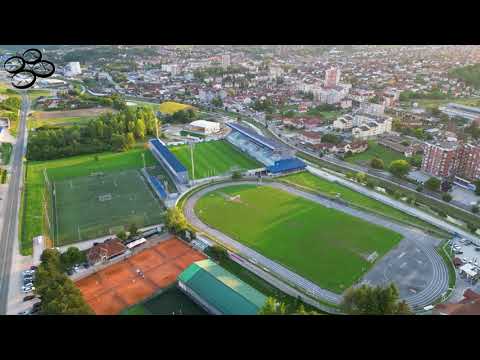 Stadioni FK Takovo i FK Metalac, G. Milanovac iz vazduha (Football stadiums in Gornji Milanovac) 4K