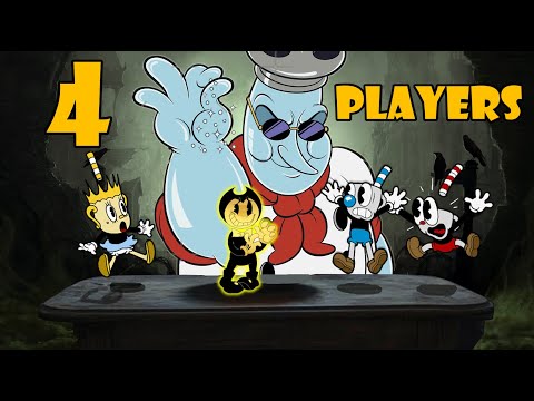 Cuphead 4 Players Co-op Gameplay Destroying Chef Salt Baker !!