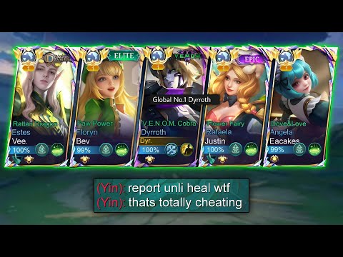 DYRROTH with 4 HEALING SUPPORT IS CHEATING !! 🤯🔥(UNLI HEAL) - MLBB