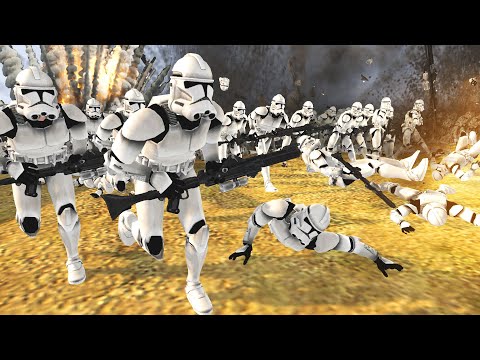 Clone Army Death Charge into 100,000 MINES!? - Men of War: Star Wars Mod Battle Simulator