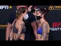 Jessica Rose Clark Vs Sarah Alpar Weigh In Face Off UFC Fight Night Covington Vs Woodley