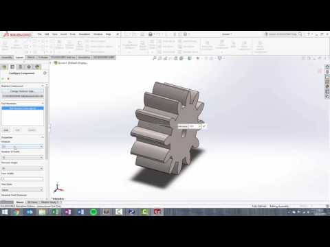 Solidworks Assembly Video 4 - Auto-Generate Gears from Toolbox