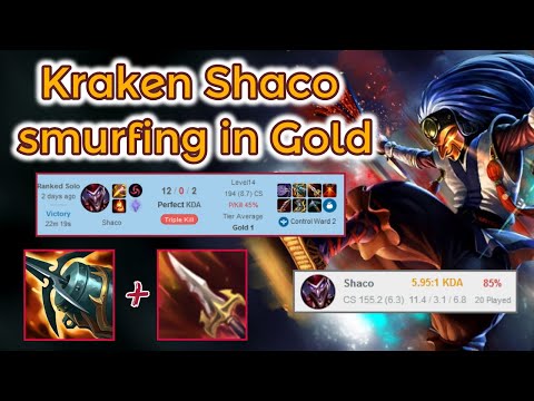 Kraken Slayer Shaco Jungle smurfing in Gold Elo ;)[League of Legends] Full Gameplay - Infernal Shaco