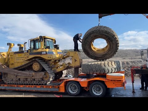 Transporting The Caterpillar D8R Bulldozer - Sotiriadis/Labrianidis Mining