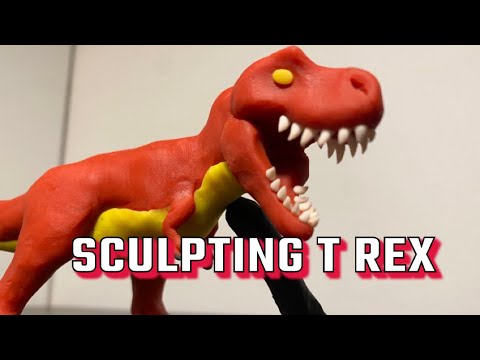 CLAY T REX | Sculpting a Tyrannosaurus Rex with Plasticine clay