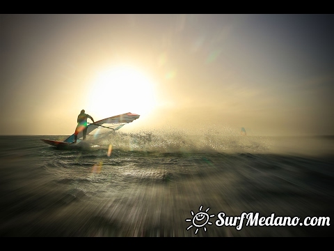 Sunrise windsurfing in El Medano with 50 knots wind!