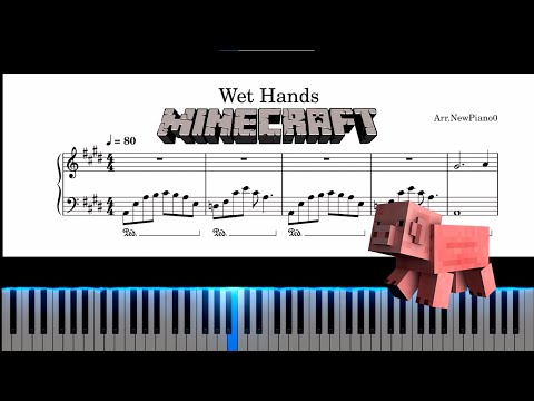 Minecraft Wet Hands Piano Tutorial: Easy Version!