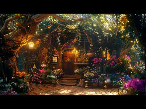 Cozy Witch Cottage in Pixie Forest ✨ Magical Fantasy Ambience & Music | Relaxing, Sleeping, Calmness