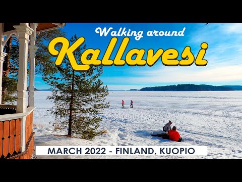Kuopio Walk: Frozen Lake Kallavesi, March 2022, Finland [4K]