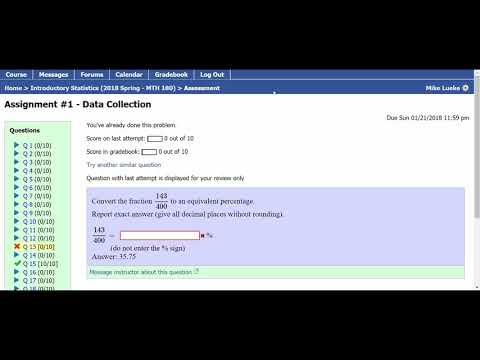 Intro Stats Assignments In Myopenmath