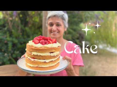 PERFECT SUMMER CAKE | Strawberry rose cake with light sponge and delicious cream | Food with Chetna