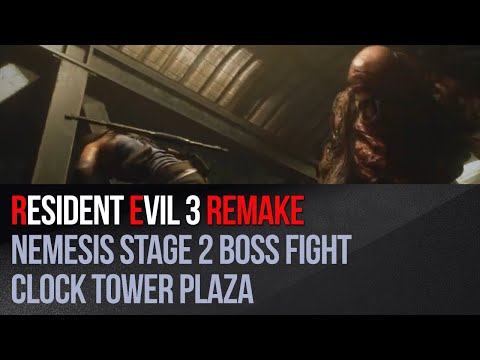 Resident Evil 3 Remake - Nemesis Stage 2 boss fight - Clock Tower Plaza