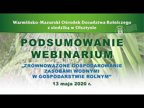 Podsumowanie webinarium nt. zarządzania wodą cz.1/3