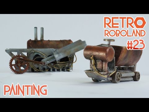 Demonstrating 6 beginner painting and weathering techniques for steampunk model tanks