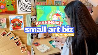 Packing Orders, Making Stickers & Wholesale Prep 🛍 A Small Home Art Studio Vlog