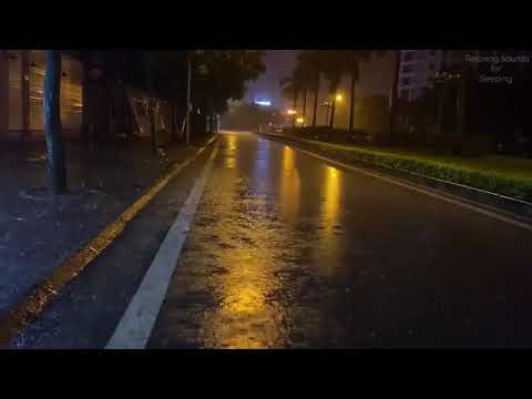 Torrential Rain on Canada Street with Heavy Thunder   Real Rain and Thunderstorm Sounds for Sleeping