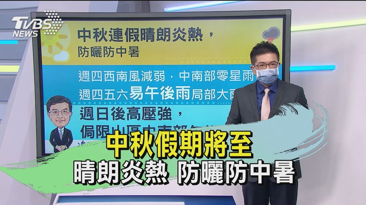 中秋假期將至晴朗炎熱 防曬防中暑