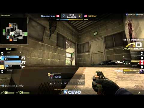 Maximum Effort vs Sponsorless Game 1 (CEVO-P CS:GO Season 8) - Dust & LATORR