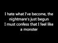 Skillet - Monster (with growl and lyrics on screen ...