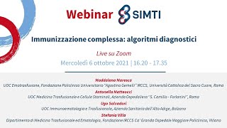Webinar Immunizzazione complessa: algoritmi diagnostici - 06/10/2021