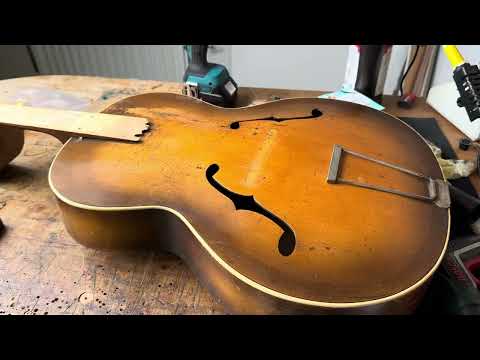 Hoyer restored archtop 1950s - trussrod, refret, pickup etc with video image 22