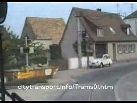 Light rail through the small village of Linkenheim.