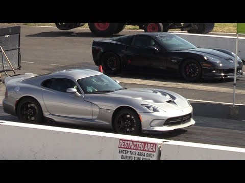 Viper vs z06 Corvette - drag race