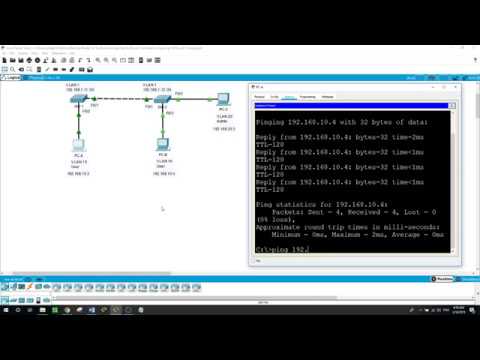 Configuring VLANs and Trunking, Packet Tracer v.7.2