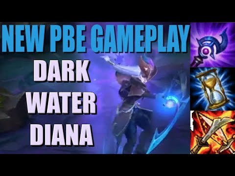 LOL - NEW DIANA DARK WATER SKIN - NEW PBE GAMEPLAY