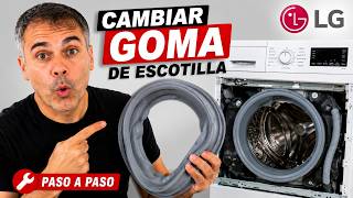 Como cambiar goma puerta lavadora LG