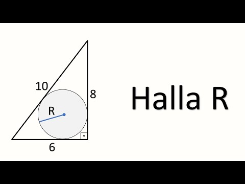 HALLA EL RADIO DE LA CIRCUNFERENCIA INSCRITA EN EL TRIÁNGULO RECTÁNGULO. Geometría Básica