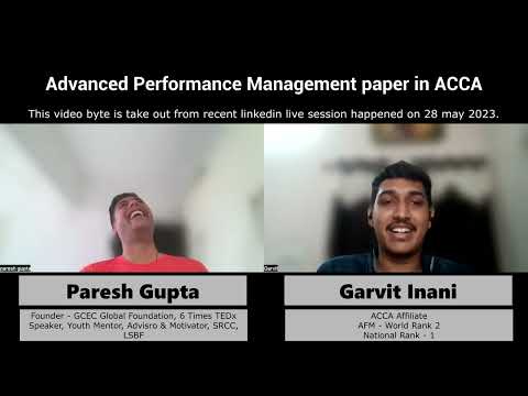 APM Paper in ACCA: Mastering the Advanced Performance Management Exam by Paresh Gupta