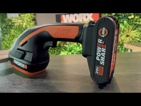 Žirklės krūmas WORX WG801E (100 mm, 120 mm, 200 mm) video