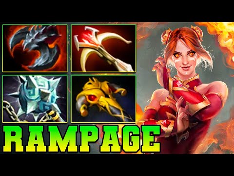 Rampage + 25 Kills Lina Dota 2 !! Lina Dota 2 Carry Mid Lane Build Pro Gameplay Guide 7.37