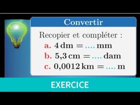 Exercice ♦ Convertir des unités de longueur • Tableau de conversion • km hm dam m dm cm mm ♦ Sixième