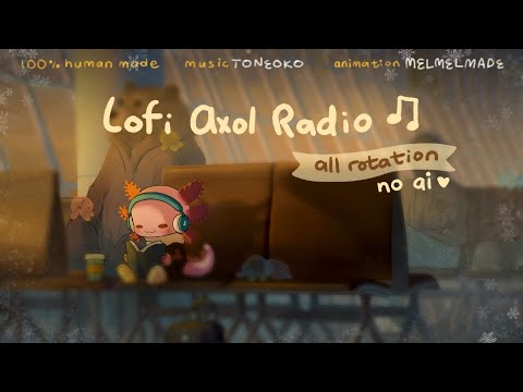 Lofi Axol Radio | NO AI | Original cozy Lofi music and animation to study/work to 🥁🎹🎸🎧