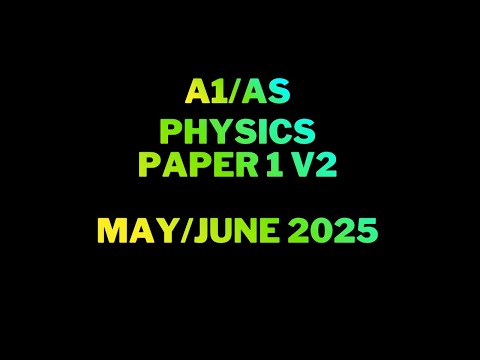 A Level Physics 9702 - May June 2025 P12