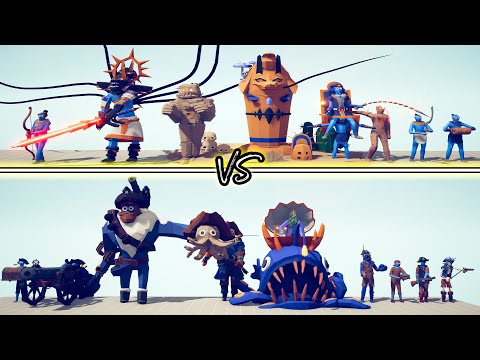MEGA EGYPT DLC Team vs MEGA PIRATE DLC Team - Totally Accurate Battle Simulator TABS