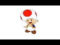 How To Draw Toad Super Mario Drawing Draw And Color Toad Draw Toad Form Mario Easy Drawing Steps