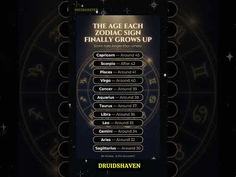 The Age Each Zodiac Sign Finally Grows Up 👀 #astrology #zodiac #tarot #shorts