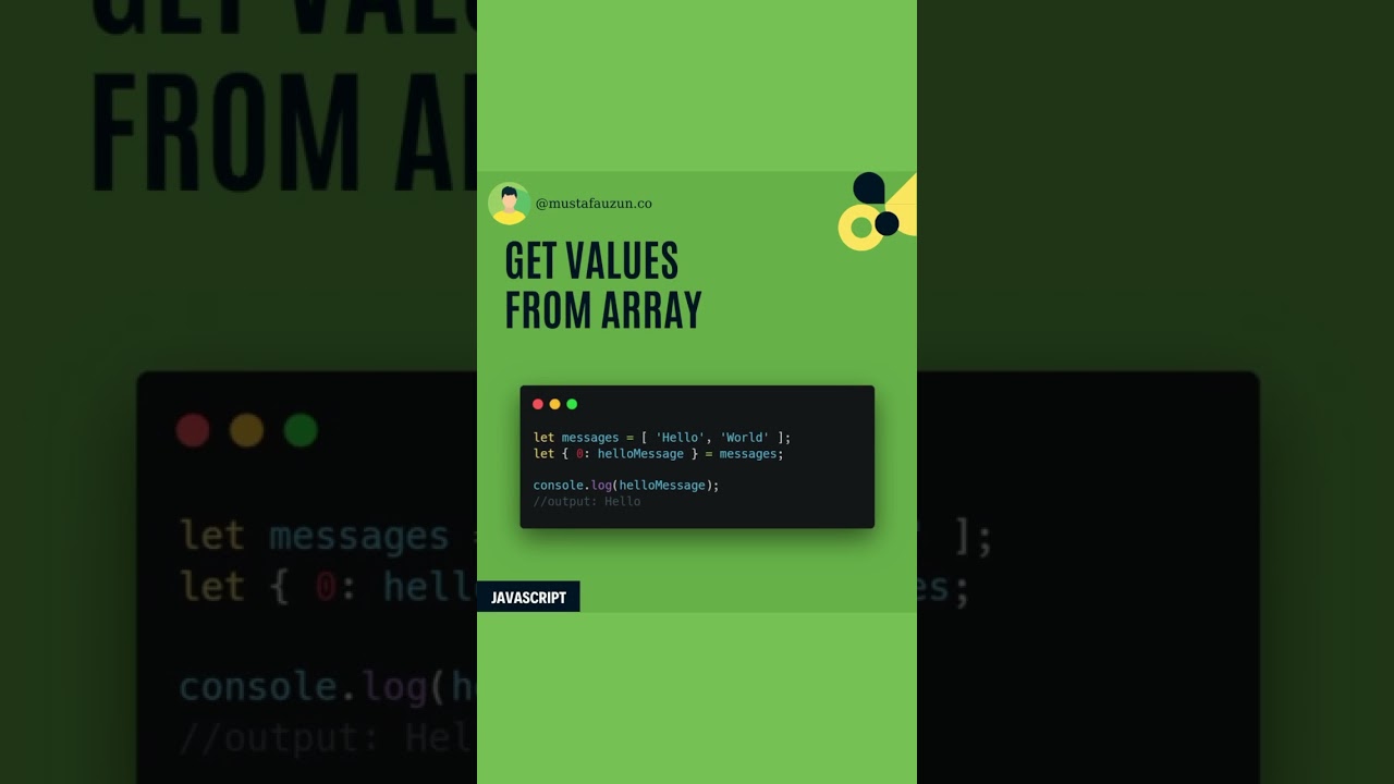 Javascript, Another Way Of Get Values From Array #javascript