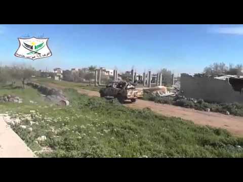 استهداف مقرات النظام برشاش 14.5 من قبل لواء أسود الإسلام ضمن معركة السيطرة على قرية جدية في ريف درعا