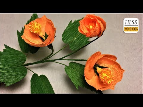 How to make vein Indian mallow paper flower| diy paper flower making easy
