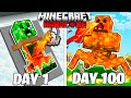 I Survived 100 Days as a LAVA CREEPER in HARDCORE Minecraft