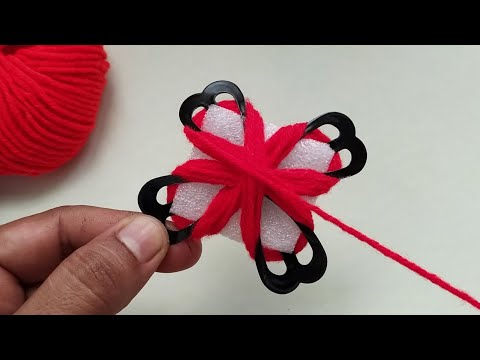 Super Easy Flower Craft ideas with Woolen Yarn | Easy Hand Embroidery Flower Tutorial