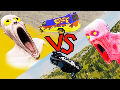 Escape From The Shy Guy (SCP-096) | Cars VS Giant Quarry With SCP 096 | BeamNG Drive Car Ride Chase