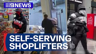 Brazen shoplifters boasting about their crimes on social media | 9 News Australia