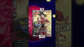 Top 5 Most Expensive Bardock Dragon Ball Super Cards #shorts