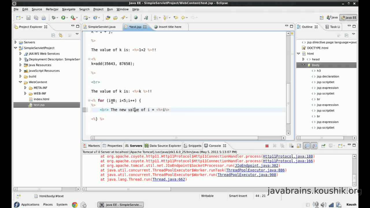 JSPs and Servlets Tutorial 11 - Understanding the JSP